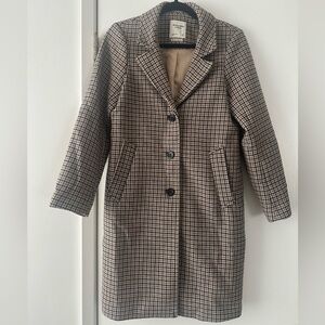 Abercrombie & Fitch Plaid Wool Dad Coat